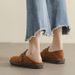 Frosted Cowhide Soft Sole Birkenstocks Women's Round Head Single Shoes One Pedal Birkenstocks Women's Flat Bottom_vogvips.com