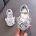 Girl Princess Square Mouth Rhinestone Bow Single Shoe Shoes Show Dance Shoe Girls_vogvips.com