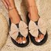 New Women's Summer Platform Slippers With Rhinestone Bow Holiday Beach Slippers With Soft Non-Slip Soles Pink Pillow Slides_vogvips.com