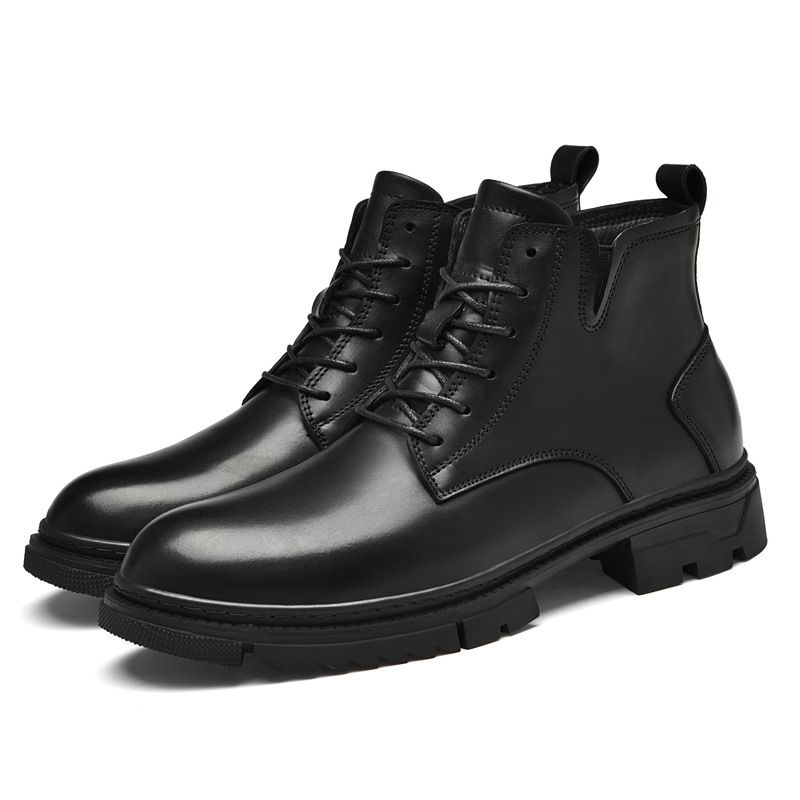 Leather Velvet Casual Men's Leather Boots Outdoor Cotton Thermal Martin Boots Thick-soled Tooling Men's Shoes_vogvips.com