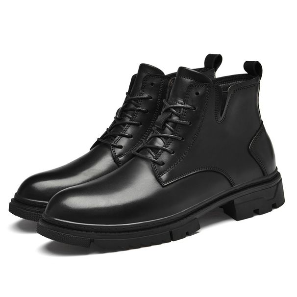 Leather Velvet Casual Men's Leather Boots Outdoor Cotton Thermal Martin Boots Thick-soled Tooling Men's Shoes_vogvips.com