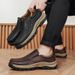 Brand High Quality Genuine Leather Men's Casual Slip On Comfort Business Man Flats Outdoor Men Work Shoes_vogvips.com