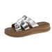 Slip-On For Skirts, Non-Slip Beach Sandals, Women's Summer Outdoor Wear 2025 New Thick-Soled Silver Sandals_vogvips.com