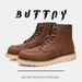 Martin Boots Men's Thick-soled Heightening Lace-up Locomotive Shoes Mountaineering Tooling Boots Waterproof And Non-slip Short Boots_vogvips.com