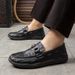 Crocodile Patterned Bean 2025 New Casual Leather Shoes Men's British Fashion Formal Korean Version Business_vogvips.com