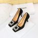 7792-2K82 Fashion Slim Ultra Heel Shallow Mouth Square Head Metal Water Diamond Buckle Single Shoes Women's High Heels_vogvips.com