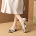 Qianlihui Millennium Sweet Girl Ins Silver Bowknot Chunky Heel Cute Closed-Toe Age-Reducing Fashion Patent Leather_vogvips.com