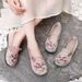 Women's Summer Slip-On Shoes Soft Sole Comfortable Breathable Embroidered Ethnic Style Old Beijing Cloth Mother's Footwear_vogvips.com