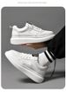 Men's Shoes Inner Height Increase Sports And Leisure Shoes, Small White Shoes, Low-top Cowhide Surace Thick-soled Running Sports Board Shoes_vogvips.com
