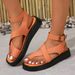 New Large Size Thick Sole Casual Toe Toe Round Toe Beach Shoes Ring Buckle Strap Sandals For Women_vogvips.com