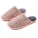 Breathable Linen Surface For Autumn And Winter Home Use, Cotton Slippers With Velvet, Thick Bottom For Indoor Use,_vogvips.com