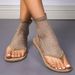 2025 Summer New Women's Flat Breathable Mesh Toe Sandals Fashion Large_vogvips.com