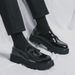 Men's Classic Brogue Loafers - Slip-On Business Casual Shoes With Thick Sole For Summer, Round Toe, PU Leather Upper, Rubber Sole, Low-Cut Comfortable_vogvips.com