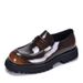 Thick Soled Loafers, Korean Version, Casual Trendy. First Layer Cowhide, One Step Shiny Leather, Comfortable And_vogvips.com