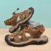 Summer Large-Dock Layered Cowhide Casual Shoes Breathable, Non-Slip, Quick-Dry Outdoor Beach Sandals For Men_vogvips.com