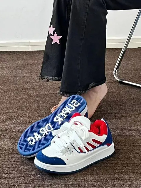 Thick Soled Round Toe Lightweight Board Mesh Comfortable And Breathable Fashionable Casual Dad Shoes_vogvips.com