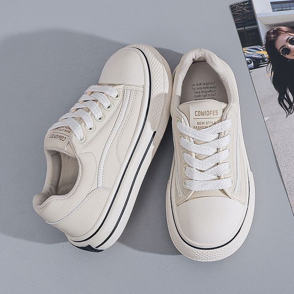 Spring And Autumn New Canvas Female Students Fashion Lace Up Little White Board Shoes Instagram Casual Women's_vogvips.com