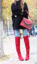 Women's Winter Warm Snow Boots, Faux Suede Over-the-Knee Boots, Stable Block Heel, Hidden Height Increase, Plus Size Available, Comfortable F_vogvips.com