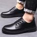 Business Leather For Men Casual British Style Thick Sole Trendy Versatile Lace-up Student Work Shoes_vogvips.com