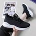 Flyknit Sneakers For Female Students 2024 Spring/Summer New Korean Style Trendy Running White Breathable Mesh Shoes_vogvips.com