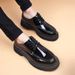 Euro Step Spring And Autumn Men's Thick-Soled Platform With 8cm Hidden Heel, Business Casual Shiny Brogue Patent Leather Shoes_vogvips.com