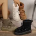 Women Suede Snow 2024 Winter Lace Up Warm Padded Ski Boots Leisure Synthetic Wool Platform Short Shoes_vogvips.com