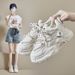 Ins Korean Version 2025 Spring New Dad For Women Students Sports Shoes Running Casual Thick Sole Height Increasing_vogvips.com