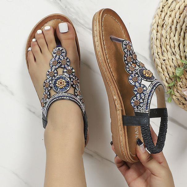 Women's Flat Rhinestones Bohemian Comfort Shoes_vogvips.com