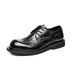 Genuine Business Formal Round Toe Leather Blok Carved Worn-out Low Top Trendy Shoes, British Style Men's Shoes_vogvips.com