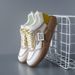 Women's White Chunky Sneakers - Thick Sole Platform Shoes For Spring, Fashionable Casual & Streetwear Shoes_vogvips.com