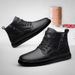 Martin Boots Men's Velvet Thermal Leather Zipper Top Layer Short Boots High Top Cotton Shoes_vogvips.com