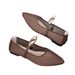 Four-color Mesh Shallow With A Pointed Toe Design Gold Bead Decorations, Stylish And Eye-catching Mary Jane Shoes_vogvips.com