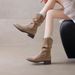 British Style Pleated Pointed Thick-Soled Slouch For Women 2025 New Melad Western Cowboy Mid-Calf Boots_vogvips.com
