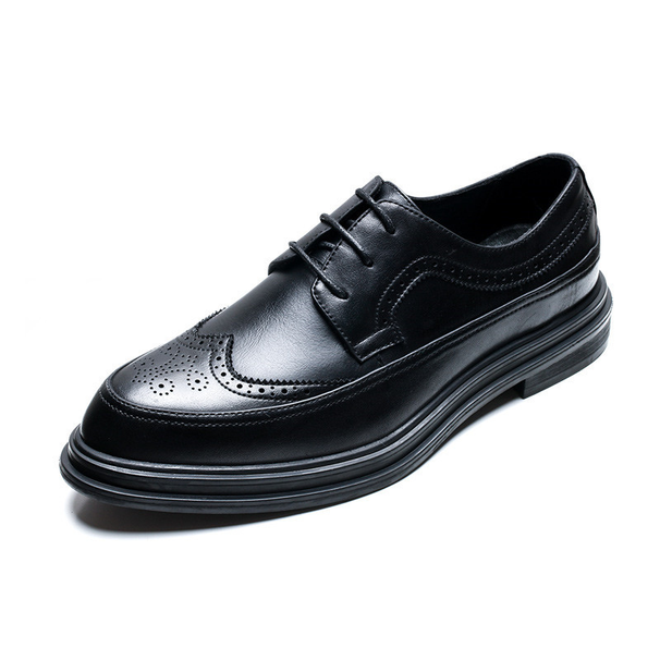 Euro Step Summer New Brogue Formal Business Casual Leather British Style Carved Low-top Men's Shoes_vogvips.com