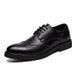 Spring Summer Brogue Formal Business Dress Men's Pointed Black Leather Shoes 2023_vogvips.com