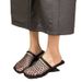 Women's Baotou Half Slippers For Women To Wear Outside Summer New Niche Mesh Cut Out Sandals Breathable Thick Heel Fishnet Shoes_vogvips.com
