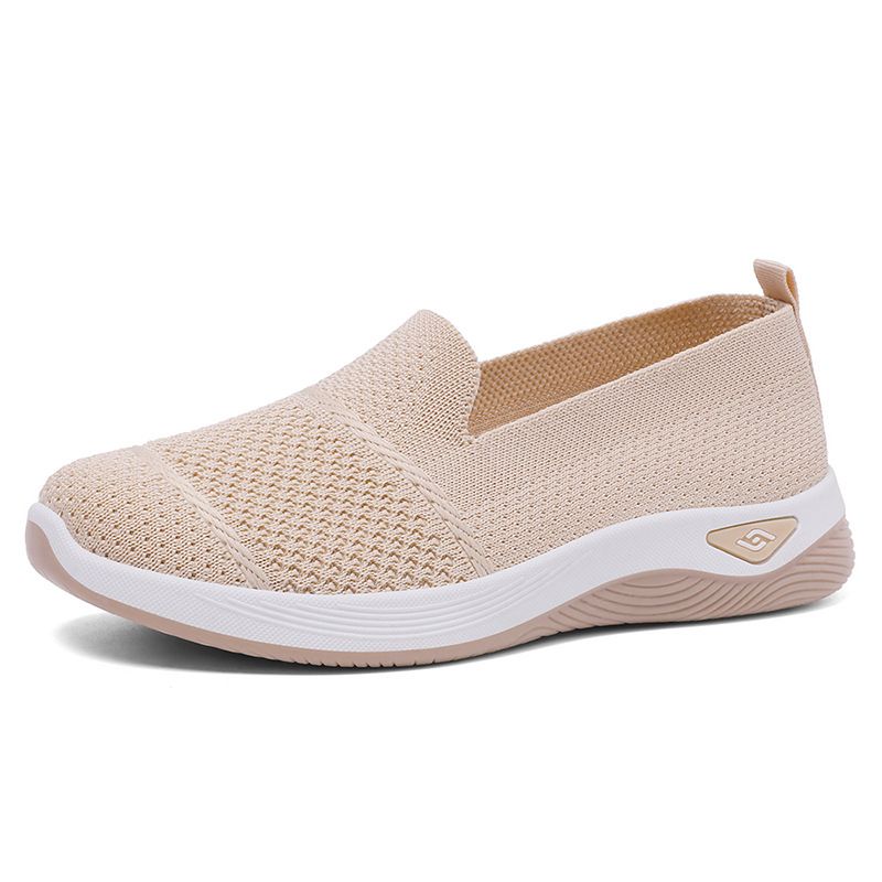 Women's Shoes One Pedal Old Beijing Cloth Shoes Middle-aged And Elderly Mother Shoes Flying Woven Breathable Casual Shoes_vogvips.com
