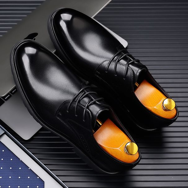 Euro Step Brogue Genuine Breathable British Style Extra Large Business Casual Formal Leather Men's Groom Wedding Shoes_vogvips.com
