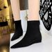 Low-heeled Women's Boots Low-heeled Wedge Inner Height Increase Pointed Pedicure Thin Suede Short Boots_vogvips.com