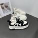 Panda Round Toe Thick Soled White Shoes New Chic Big Head Bread Student Campus Sneakers_vogvips.com