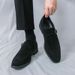 Cross-Border Suede Buckle Leather Spring And Autumn New Men's Casual Shoes Slip-On Hairstylist Loafers Men_vogvips.com