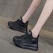 2025 Women's New Style Height-Increasing White Sneakers, Hot-Selling Cowhide Thick-Soled Lightweight Dad Shoes,_vogvips.com