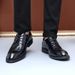 Men’s Black Wrinkled Leather Derby Dress Shoes, Lace Up Formal Business Wedding Oxford Footwear_vogvips.com