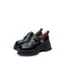 Spring 2025 New Small Height Boosting Black Deep Mouth Single With Sponge Cake Round Head Thick Bottom Leather Le Fu_vogvips.com