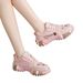 Sparkling Rhinestone Chunky Dad Shoes For Women | Fashion Platform Sneakers With Breathable Knit Upper, Comfortable Walking Shoes_vogvips.com