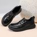 Crooked Leather Shoes For Men, 2025 Autumn New Item, Thick Soled Loafers, Men's Casual Set Bean Shoes, Trendy_vogvips.com