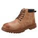 Autumn Winter Martin Men Business Casual High Top Shoes Fleece Lined Cotton Cowhide Work Outdoor Short Leather Boots_vogvips.com