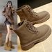 Ins Trend Martin For Women 2024 Summer New British Style Thick-Soled Student Short Versatile Motorcycle Yellow Boots_vogvips.com