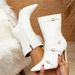 Elegant Women's High Heel Boots Pointed Toe Stiletto Ankle Boots With Belt Buckle Detail Fashion Winter Boots_vogvips.com