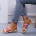 2026 Summer New Square Head Flat Bottom Woven Hollow Slippers Women's Large Size Color Matching Outside Wearing Beach Cool Slippers_vogvips.com